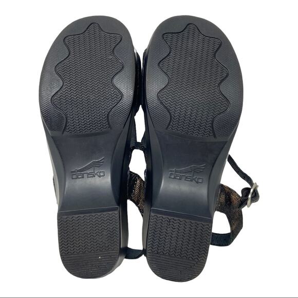 Dansko Sandi Leather Sandals In Iridescent Coffee Swirl Women's Size 40 - Picture 9 of 11